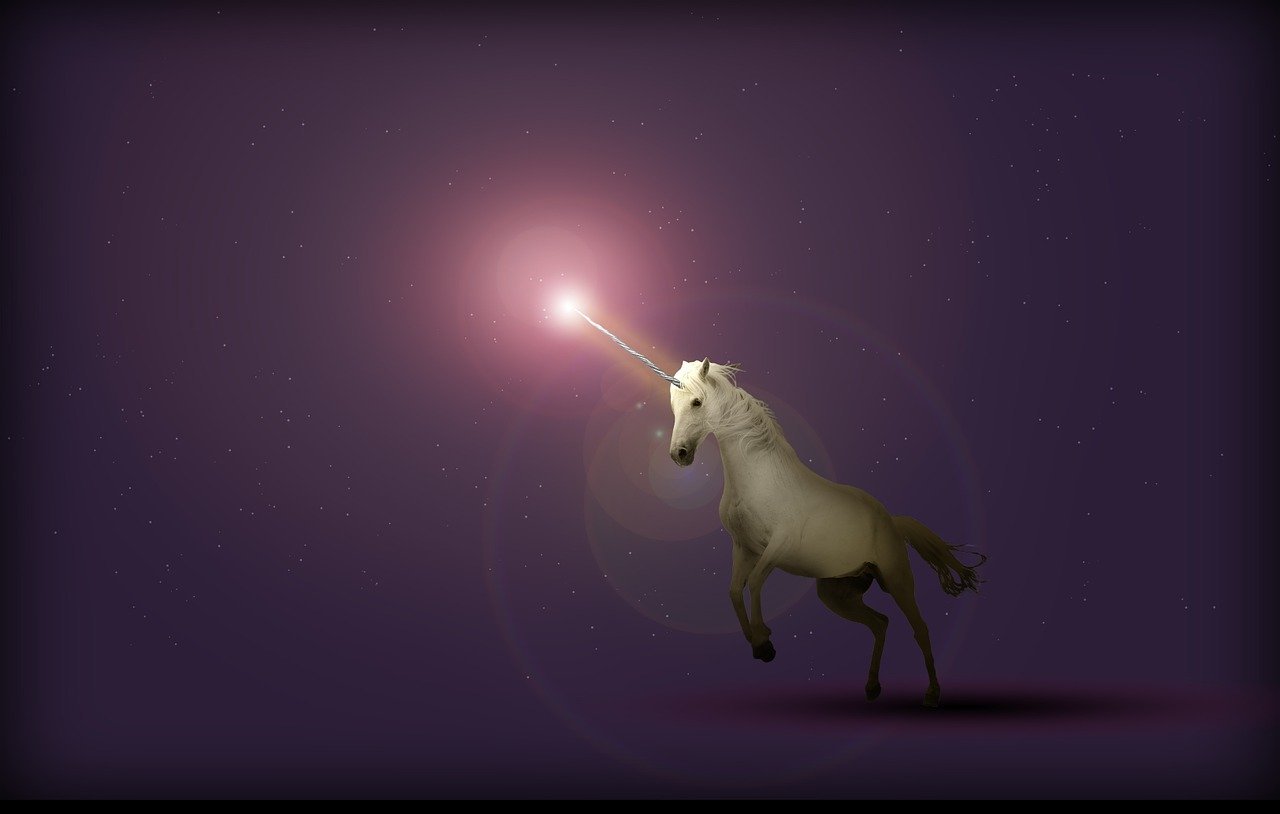 Purple unicorn illustration