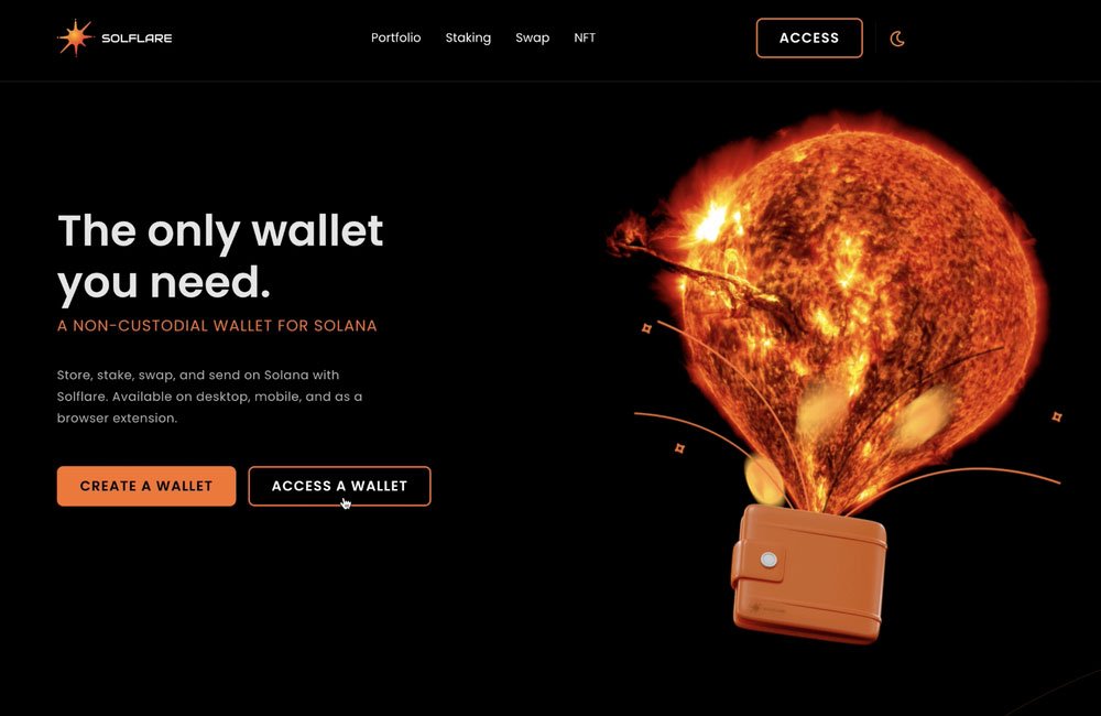 SolFlare online hot wallet image